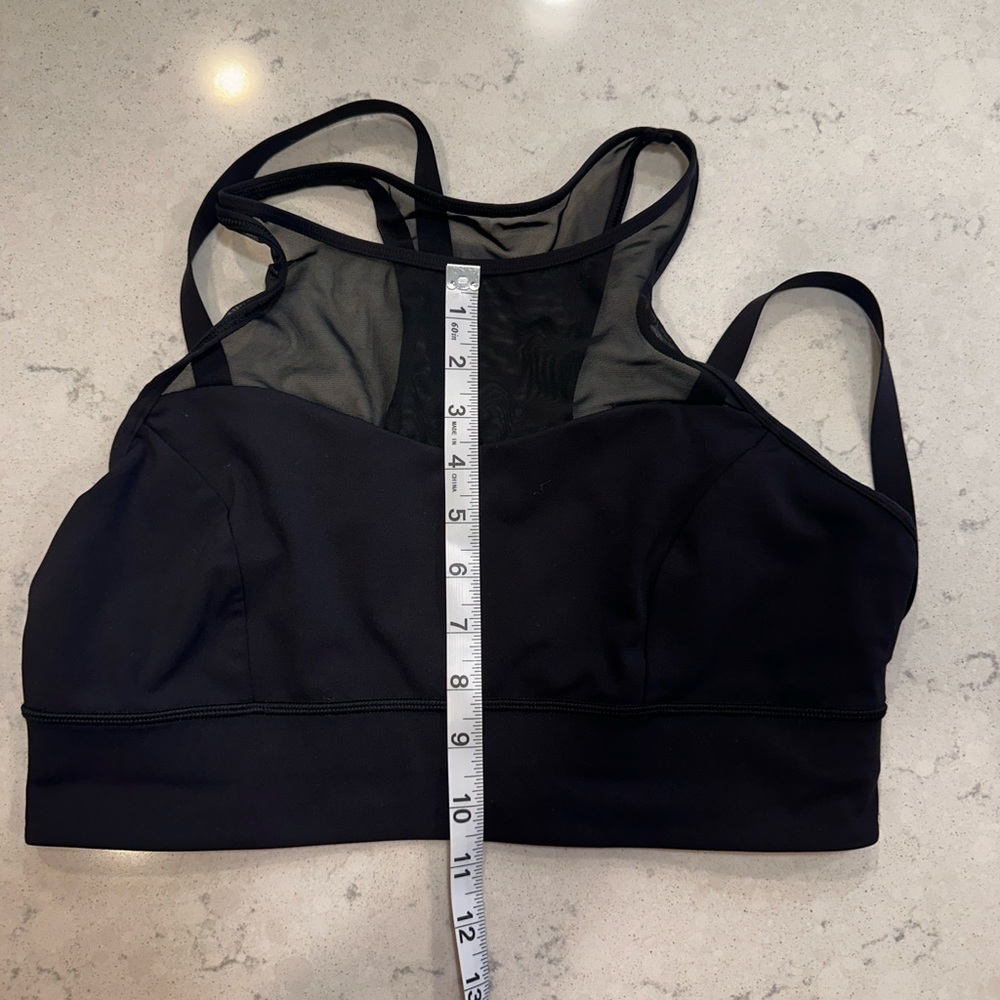 Lululemon L Large Black Mesh High Neck Sports Bra